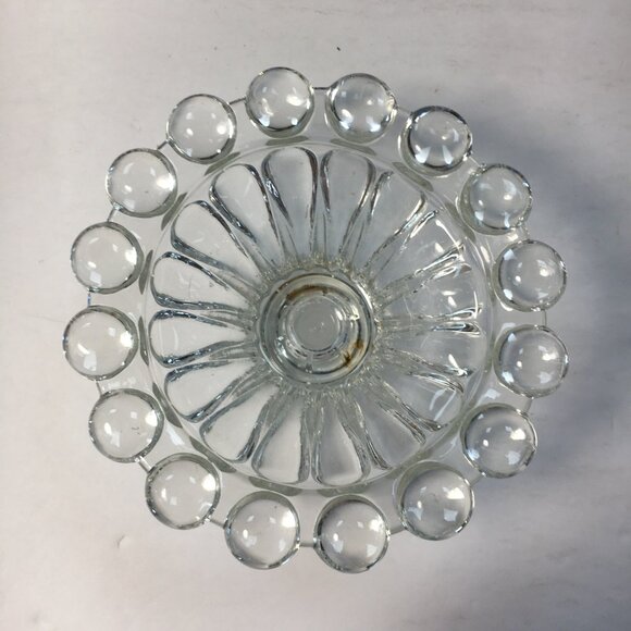 Anchor Hocking 50s Berwick Boopie Set 2 Glass Candle Holder Bubble Edge Vintage - Picture 3 of 6